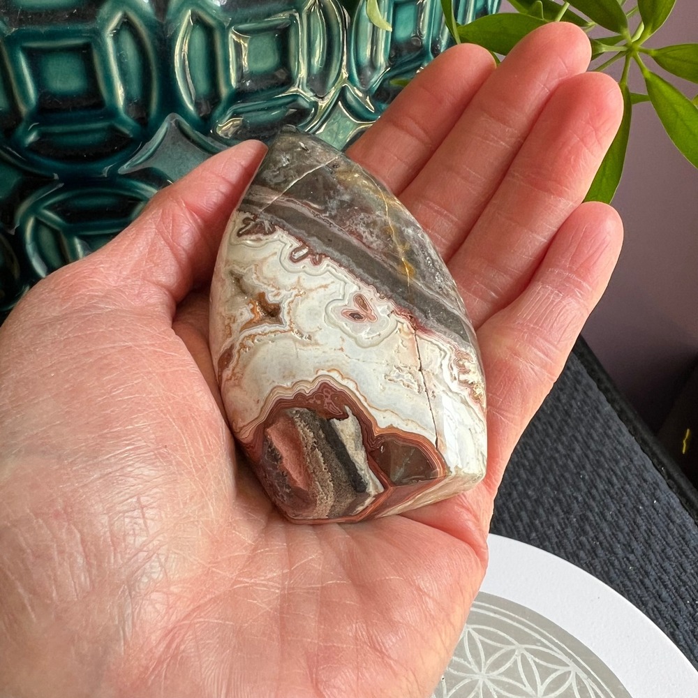Mexican Crazy Lace Agate Teardrop Druzy Healing Crystal Stone Decor Meditation - Picture 2 of 13